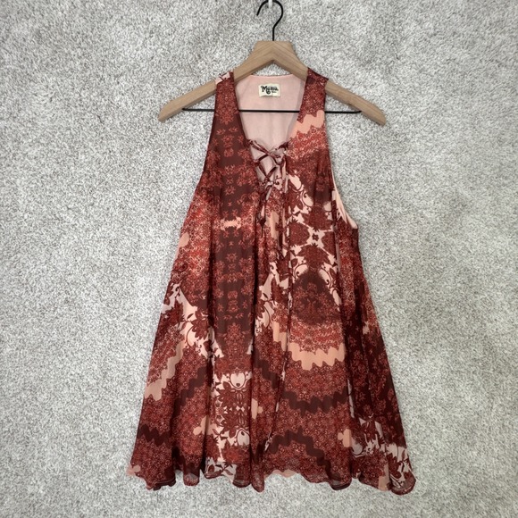 Show Me Your MuMu Dresses & Skirts - SHOW ME YOUR MUMU  S Trapeze Mini Dress Happy Henna Red Rust Sleeveless Festival